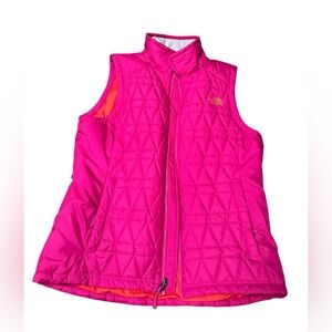 The North Face Vibrant Pink Quilted Insulated Puffer Vest EUC